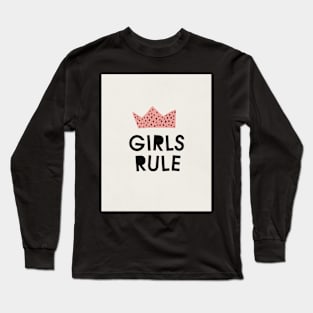 Girls rule, Abstract, Mid century modern kids wall art, Nursery room Long Sleeve T-Shirt